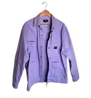 Stan Ray Barn Chore Jacket Lavender Size Medium 4 Pockets Cotton Shirt Jacket